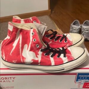 Converse Red and White High-Top Sneakers Classic Canvas Design